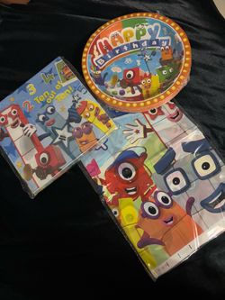 Number blocks birthday decor