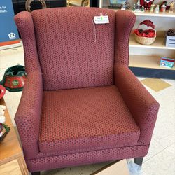 Red Honeycomb Wingback Chair
