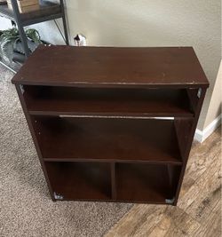 Brown book shelf