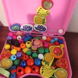 Wooden Stacking Beads And Fruits Toy Toddler