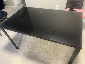 Black glass dining room table