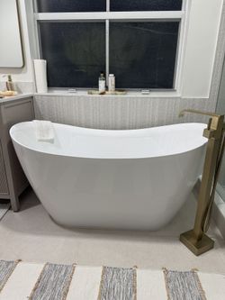 55" Freestanding Soaking Tub - Double Slipper, Brand New in Box