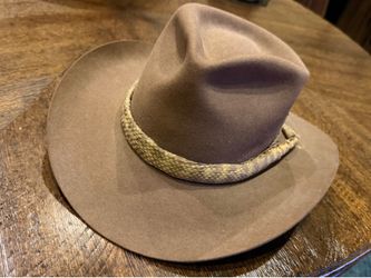 Unique! Beaver Brand Hat Company Cowboy Hat with rattlesnake hat band.