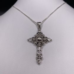 Vintage 925 Cross Necklace 