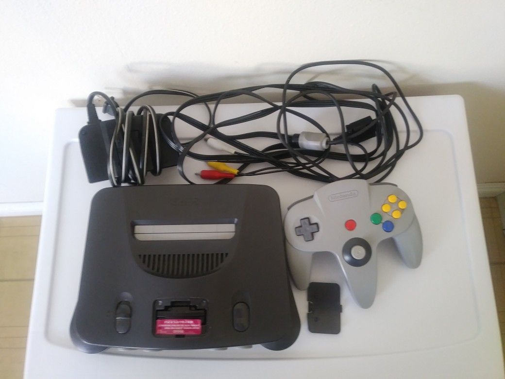 Nintendo 64 with grey controller