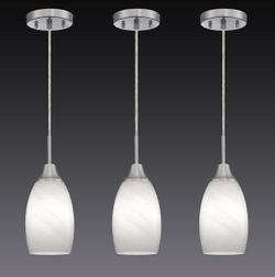 Viinew Mini Glass Pendant Light Handblown Marble & Nickel