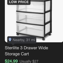Two! Sterilite 3 Drawers *Read below*