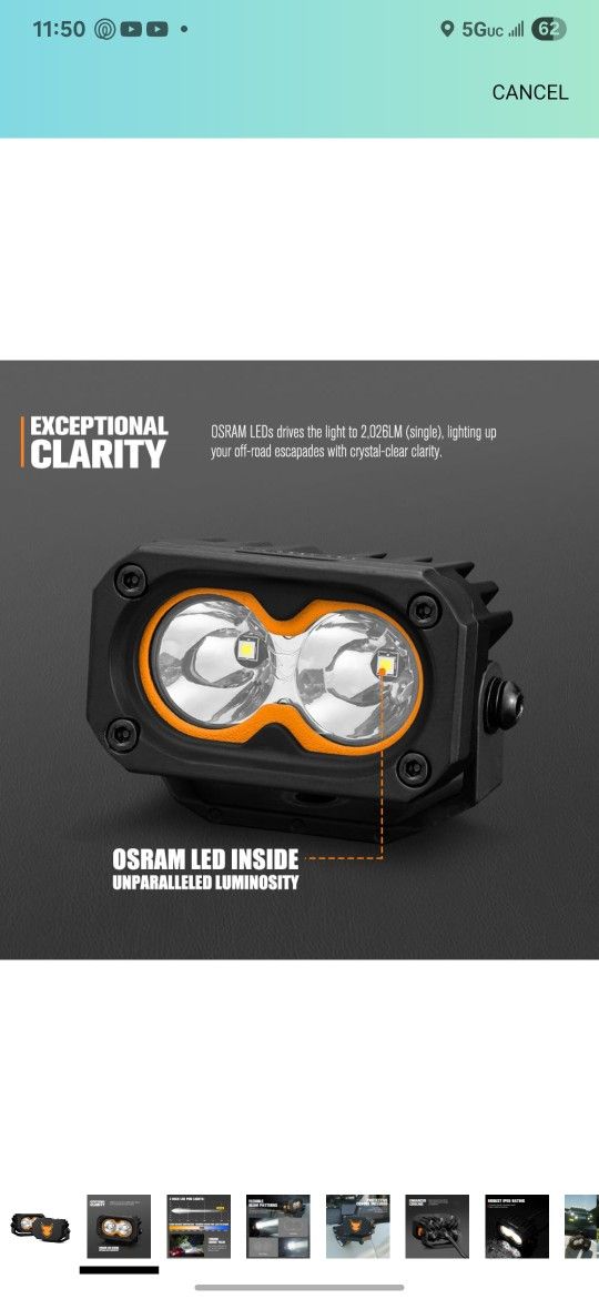 LIGHTFOX IP68 cygnus Led Pod Lights