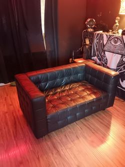 Black leather couch