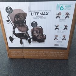 stroller, car seat and car seat  base 