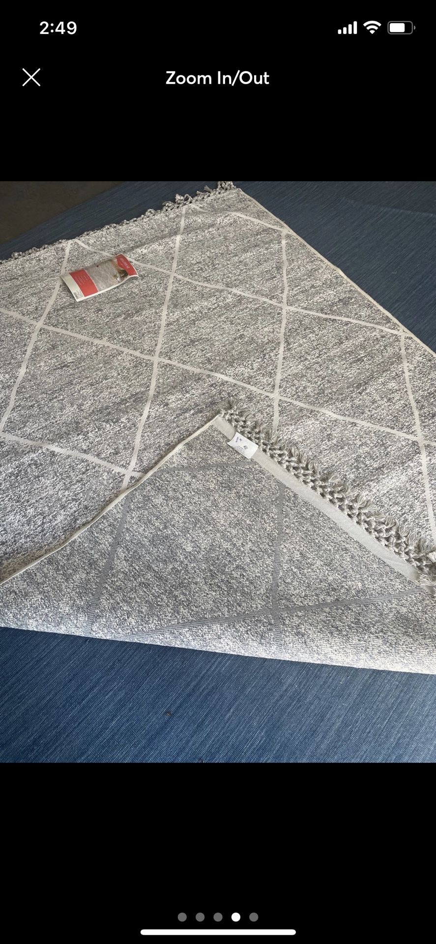 5x7 outdoor silver gray trellis diamond area rug with fringe target brand
