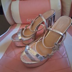 Silver Butterfly Clubbing Heels