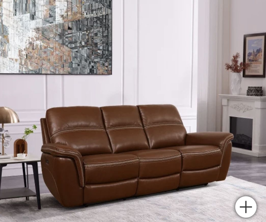 Oliver Leather Power Reclining Sofa with Power Headrests