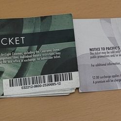 PACIFIC THEATERS TICKET 🎟 VOUCHERS