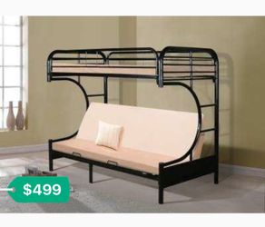 Brand New Twin Futon Bunk Bed $50 Down Takes It Home!