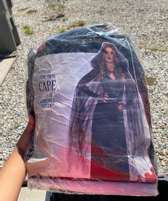 Womens Black Halloween Cape For Costume
