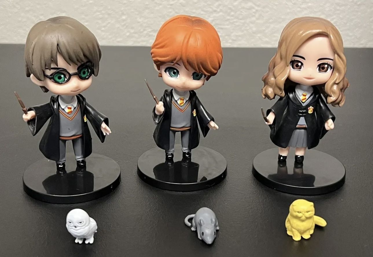 All 3 - Nendoroid Harry Potter, Ron Weasley, Hermione Granger 4” Figures NEW