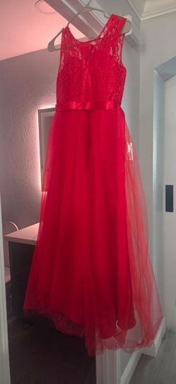 Girls size twelve formal red dress