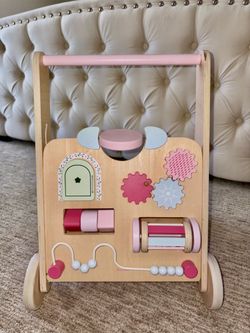 Wooden Baby Walker (Pink Rabbit)
