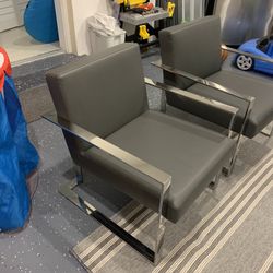 Grey Chairs Leather