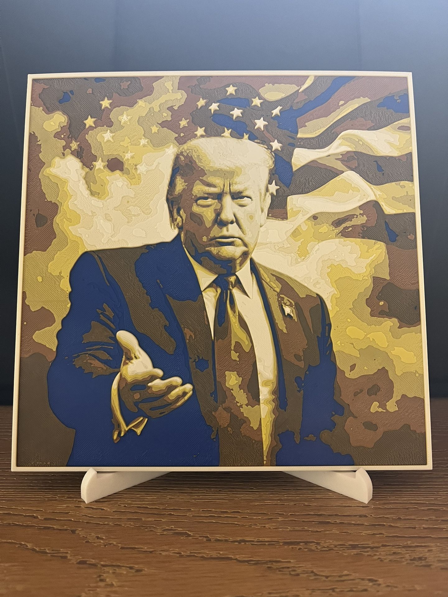 8x8 3D Printed Donald Trump Portrait