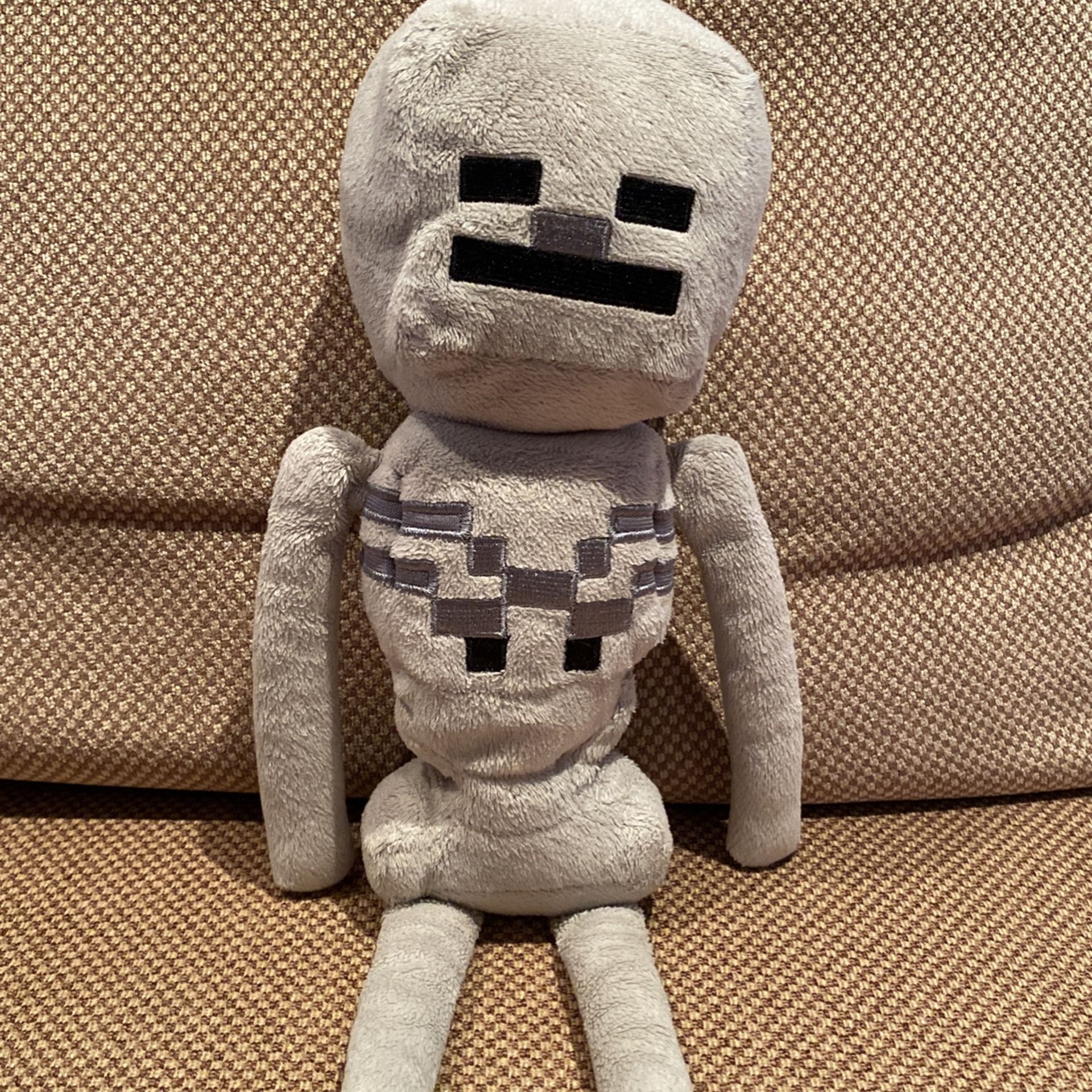 JINX Minecraft Skeleton Plush Stuffed Toy, White, 12" Tall