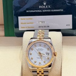 2007 Rolex Preowned 36mm DateJust Model 116233 