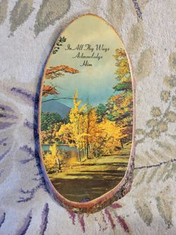 wood slab plaque