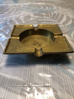 Solid Brass Ashtray - 4.5” X 4.5”
