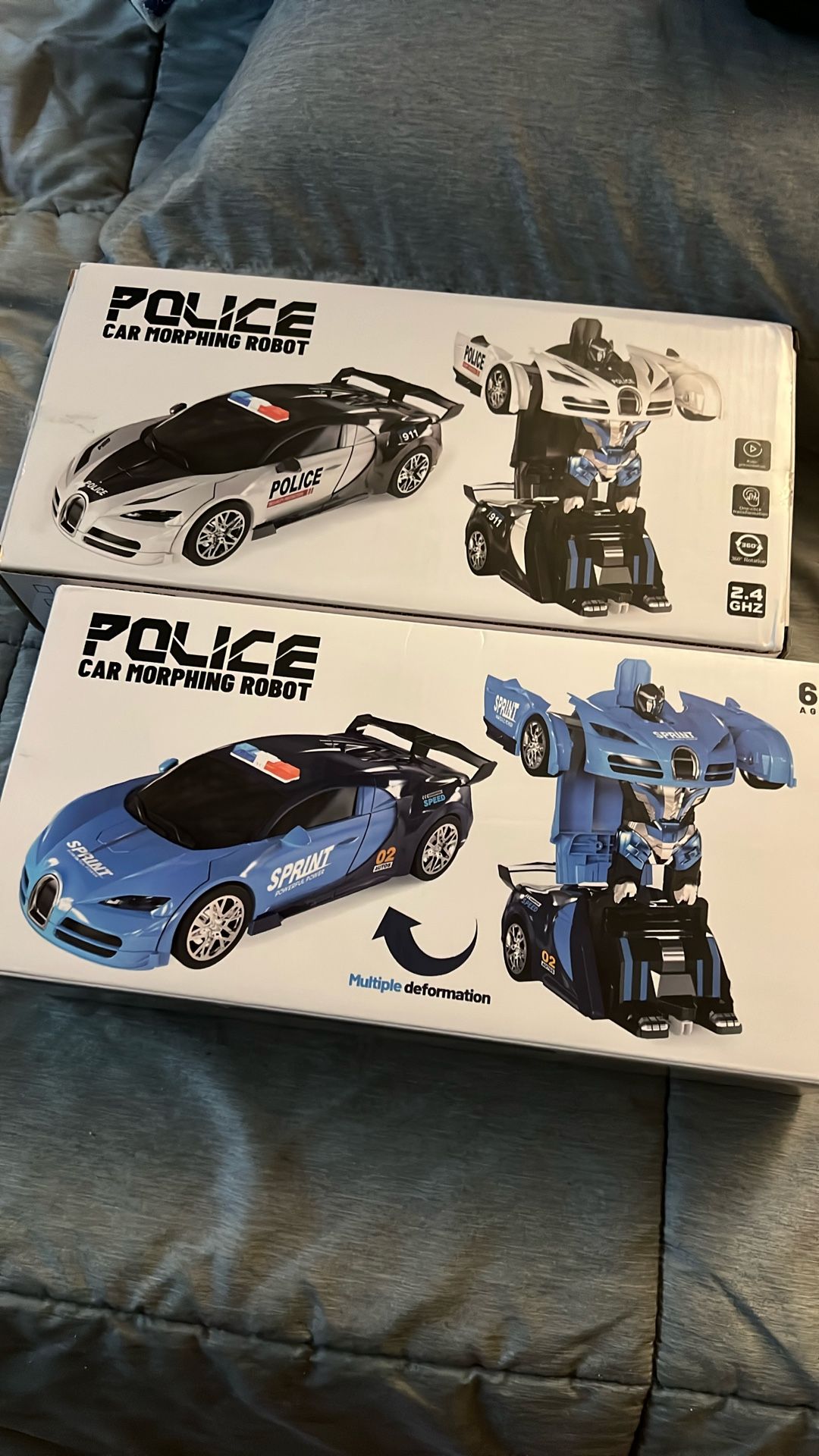 Police Car Morphin Robot Transformer Remote Controlled Control Car 2.4 GHz