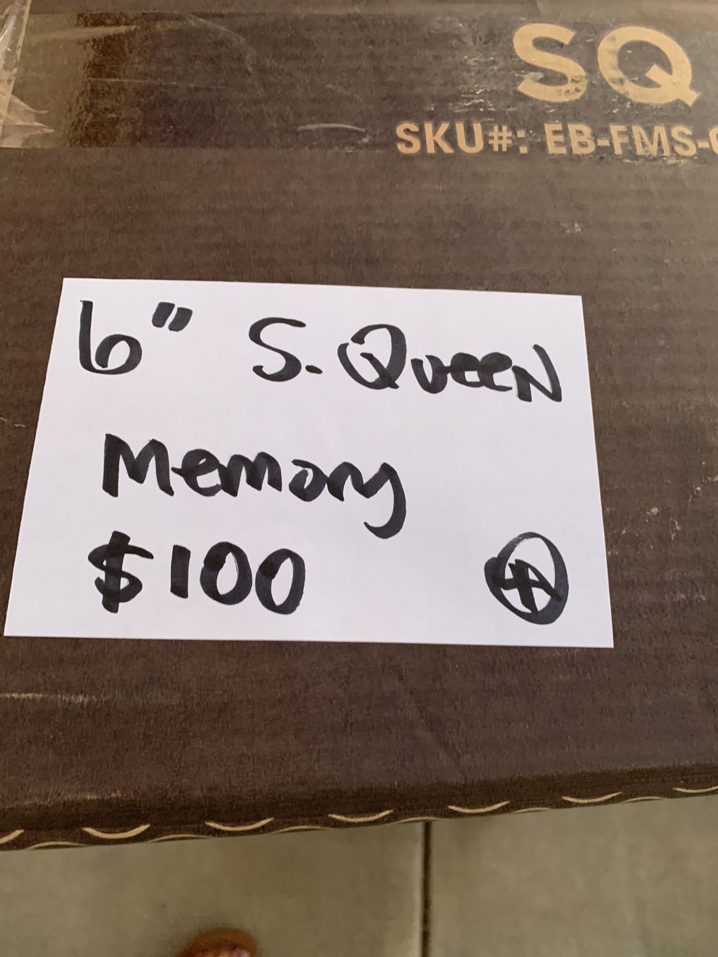 Queen 6” short memory foam mattress. Good for campers or trailers. New in box.