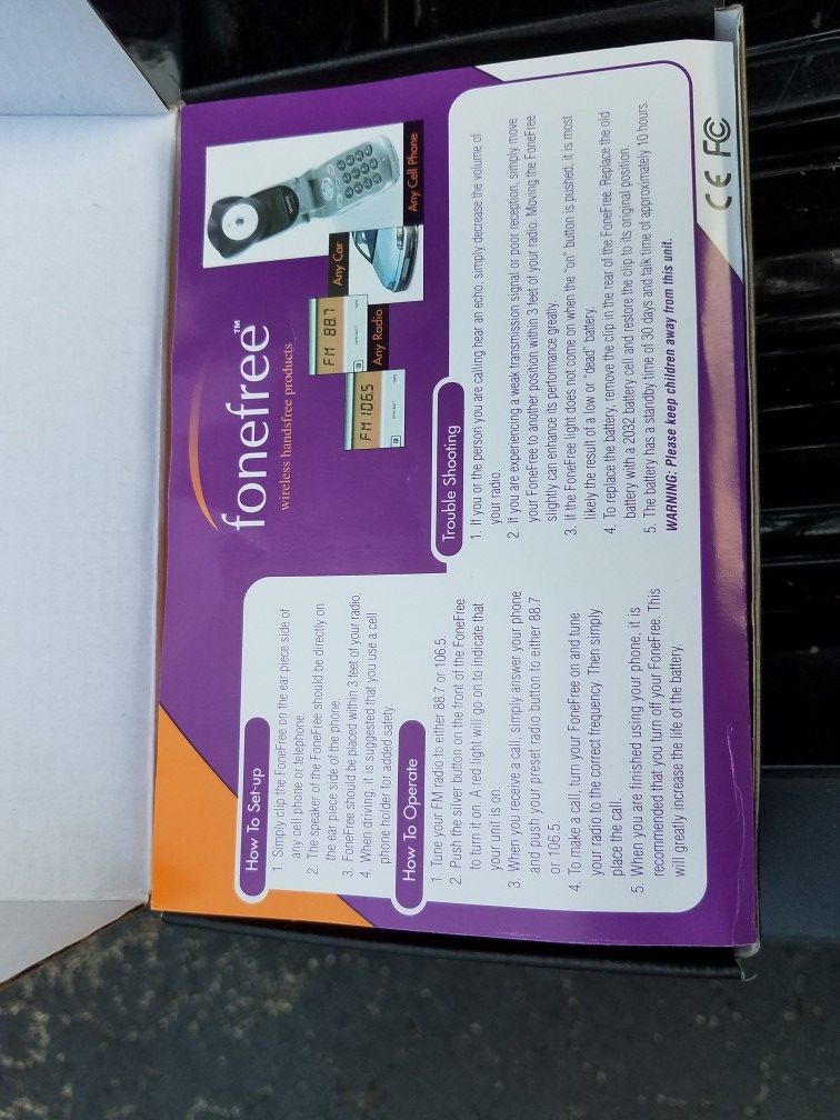 Fonefree wireless handsfree