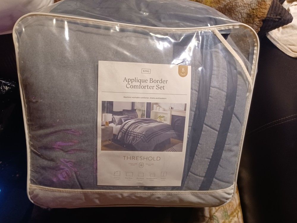 THRESHOLD 8 PIECE Applique Border Comforter Set King Size,New Products : American Fashion Style Bags On Sale