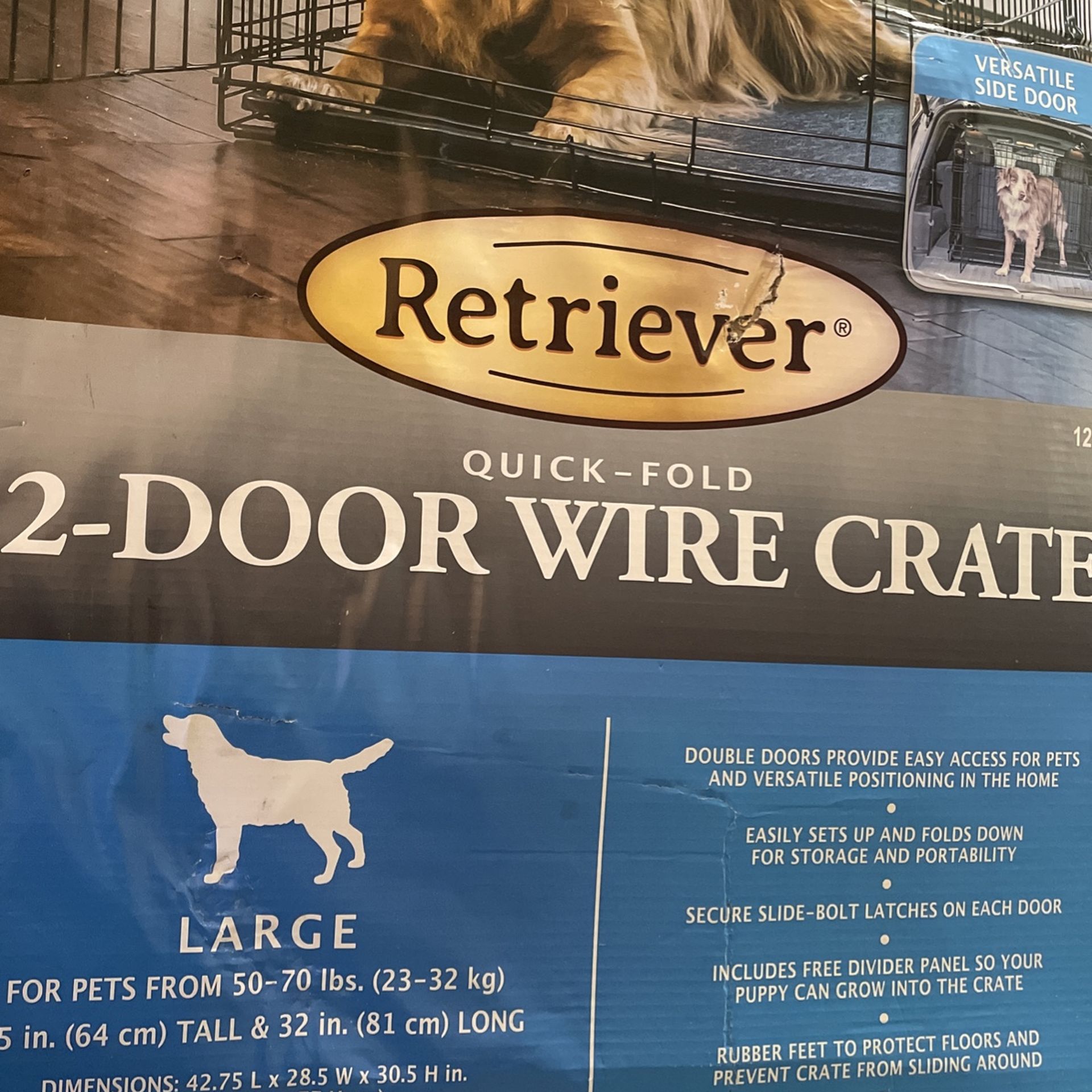 Dog Crate -Retriever Brand- Model #1294898 Size Large