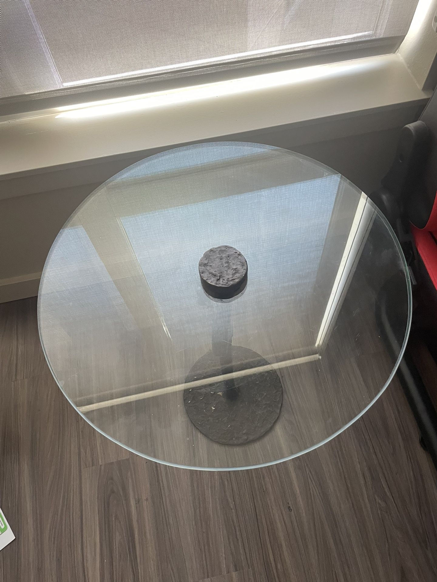 Unique Brown Glass Top End Table
