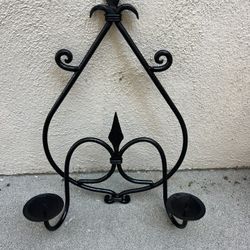 Unique Wrought Iron Candle Holder 26” H