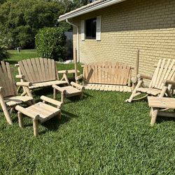 Beautiful Natural Outdoor Log Furniture Set