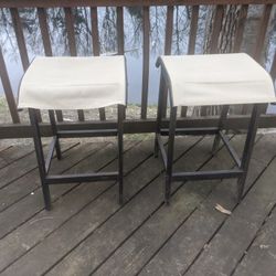 Two Outdoor Saddle Stools