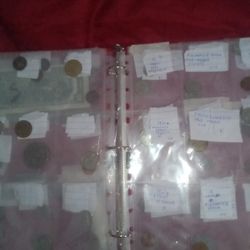 coin collection    64 pieces  total  coins  roll paper curancy