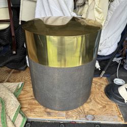 Brass And Faux Shagreen Shark Skin Side Drinks Table 