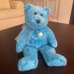 Ty Original Beanie Buddy Collection Retired 2002 Blue Bear Plush Toy 12” 