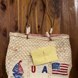QVC Woven Straw Cornhusk Bag Totes(2)