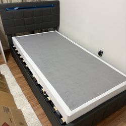 Black Fabric Bed