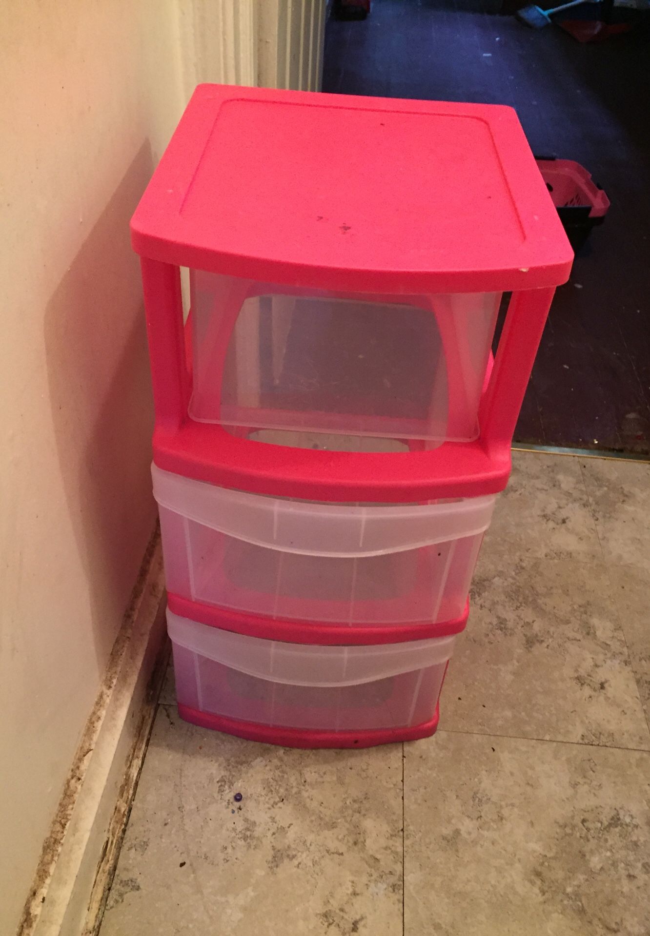 Plastic pink drawer