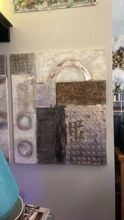 Abstract Mixed Media Canvas Wall Art