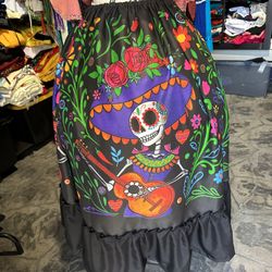Vestido Mexicano Día De Muertos (falda)