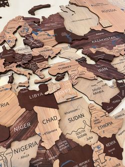 Wooden 3D Puzzle Wall Map