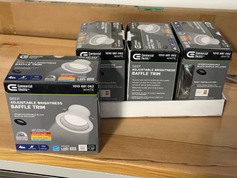 5x Commercial Electric 4in LED Recessed Lights - Adjustable Color & Brightness