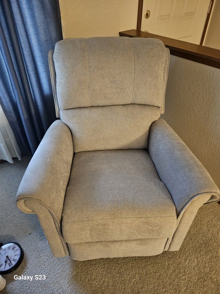 Light Grey Recliner w/ Swivel 