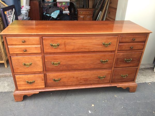 Unique Furniture Makers 9 Drawer Solid Cherry Dresser For Sale In